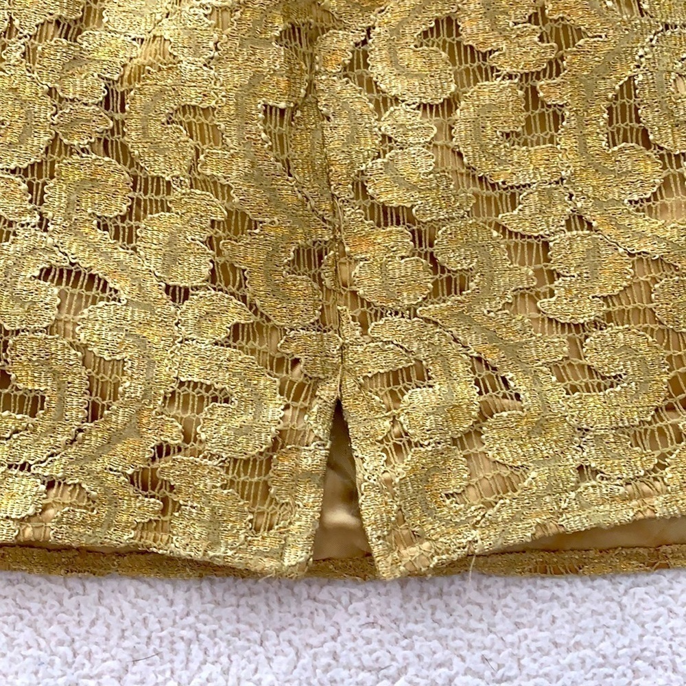Gold Lace Dress Vintage 90’s Jessica McClintock - Picture 11 of 11
